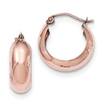 Charger l&#39;image dans la galerie, 14K Rose Gold 17mm x 7mm Classic Round Hoop Earrings
