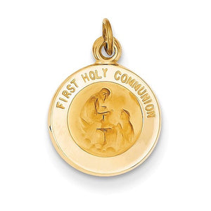 14k Yellow Gold First Holy Communion Small Pendant Charm