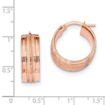Φόρτωση εικόνας στο εργαλείο προβολής Συλλογής, 14K Rose Gold 18mmx7.8mm Modern Contemporary Round Hoop Earrings
