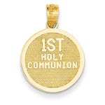 Cargar imagen en el visor de la galería, 14k Yellow Gold Cross 1st Communion Reversible Pendant Charm
