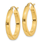 Carica l&#39;immagine nel visualizzatore di Gallery, 14K Yellow Gold 25mm Square Tube Round Hollow Hoop Earrings
