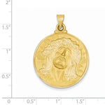 画像をギャラリービューアに読み込む, 14k Yellow Gold Jesus Face Medal Hollow Pendant Charm
