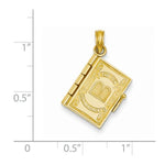 Load image into Gallery viewer, 14k Yellow Gold Ten Commandments Bible 3D Pendant Charm

