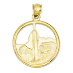 Load image into Gallery viewer, 14k Yellow Gold Washington DC Travel Disc Pendant Charm
