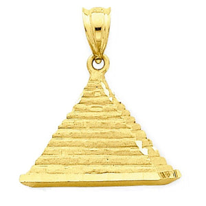 14k Yellow Gold Egyptian Pyramid Pendant Charm - [cklinternational]