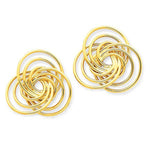 Load image into Gallery viewer, 14k Yellow Gold Flower Love Knot Stud Post Earrings
