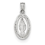 Indlæs billede til gallerivisning 14k White Gold Virgin Mary Miraculous Medal Tiny Pendant Charm
