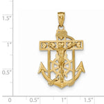Load image into Gallery viewer, 14k Yellow Gold Mariners Cross Crucifix Pendant Charm
