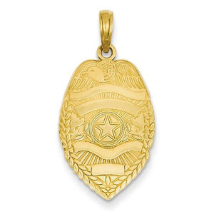 14k Yellow Gold Police Badge Pendant Charm - [cklinternational]