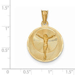 Carregar imagem no visualizador da galeria, 14k Yellow Gold Corpus Crucified Christ Round Pendant Charm
