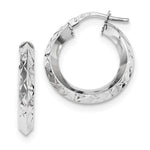 Load image into Gallery viewer, 14K White Gold 21mmx21mmx3.25mm Modern Contemporary Round Hoop Earrings
