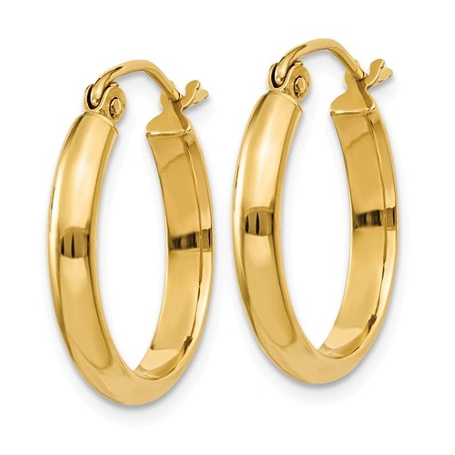 14K Yellow Gold 18mmx2.75mm Classic Round Hoop Earrings