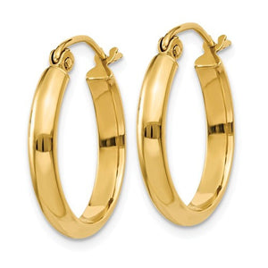 14K Yellow Gold 18mmx2.75mm Classic Round Hoop Earrings