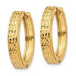 Load image into Gallery viewer, 14k Yellow Gold Classic Textured Hinged Hoop Huggie Earrings
