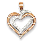 Load image into Gallery viewer, 14k Two Tone Gold Heart Pendant Charm
