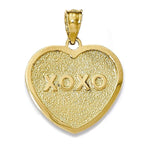 Carica l&#39;immagine nel visualizzatore di Gallery, 14k Yellow Gold My Love XOXO Heart Reversible Pendant Charm
