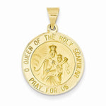 Carica l&#39;immagine nel visualizzatore di Gallery, 14k Yellow Gold Queen of Holy Scapular Hollow Pendant Charm

