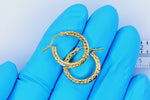 Afbeelding in Gallery-weergave laden, 14K Yellow Gold Diamond Cut Classic Round Hoop Earrings 19mm x 3mm
