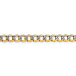 Cargar imagen en el visor de la galería, 14K Yellow Gold with Rhodium 6.75mm Pavé Curb Bracelet Anklet Choker Necklace Pendant Chain with Lobster Clasp
