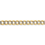 Załaduj obraz do przeglądarki galerii, 14K Yellow Gold with Rhodium 6.75mm Pavé Curb Bracelet Anklet Choker Necklace Pendant Chain with Lobster Clasp
