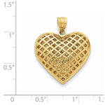 Φόρτωση εικόνας στο εργαλείο προβολής Συλλογής, 14k Yellow Gold Puffy Heart Cage Hollow Pendant Charm - [cklinternational]
