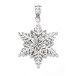 Load image into Gallery viewer, 14k White Gold Snowflake Two Layer Pendant Charm
