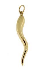 Lataa kuva Galleria-katseluun, 14k Yellow Gold Italian Horn Lucky 3D Pendant Charm - [cklinternational]

