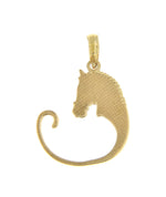 Załaduj obraz do przeglądarki galerii, 14K Yellow Gold Horse Head Equestrian Charm Holder Pendant
