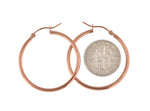 Charger l&#39;image dans la galerie, 14K Rose Gold 30mm x 2mm Classic Round Hoop Earrings
