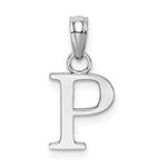 Load image into Gallery viewer, 14K White Gold Uppercase Initial Letter P Block Alphabet Pendant Charm
