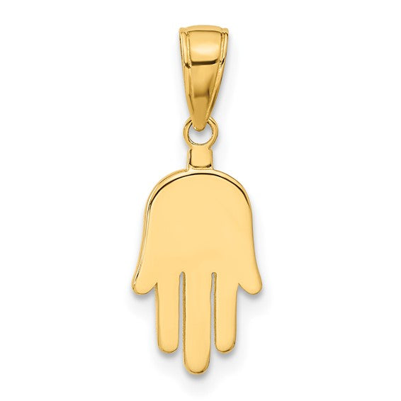 14k yellow gold hamsa hand of god small pendant charm