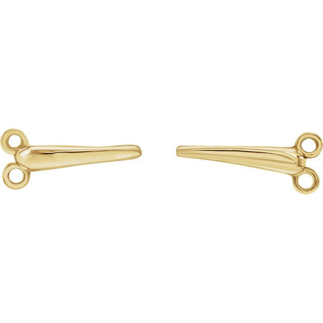 14k Yellow White Gold 27x8.5mm OD Double Push Clasp Pendant Charm Hangers Bails Connectors for Bracelets Anklets Necklaces