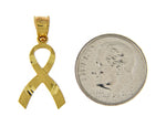 이미지를 갤러리 뷰어에 로드 , 14k Yellow Gold Awareness Ribbon Pendant Charm
