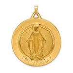 이미지를 갤러리 뷰어에 로드 , 14k Yellow Gold Blessed Virgin Mary Miraculous Milagrosa Round Pendant Charm
