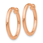 Charger l&#39;image dans la galerie, 14K Rose Gold 19mm x 2mm Non Pierced Round Hoop Earrings
