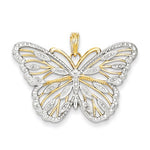 Indlæs billede til gallerivisning 14k Yellow Gold and Rhodium Butterfly Pendant Charm
