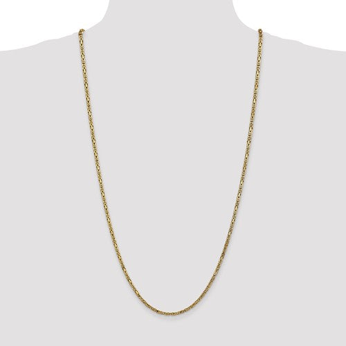14K Yellow Gold 2.5mm Byzantine Bracelet Anklet Choker Necklace Pendant Chain