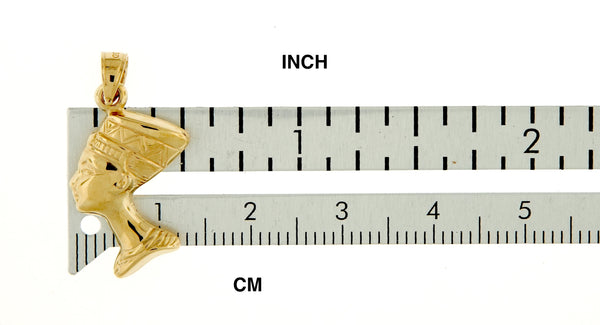 Kép betöltése a galériamegjelenítőbe: 14k yellow gold egyptian nefertiti 3d pendant charm