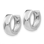 Charger l&#39;image dans la galerie, 14k White Gold Classic Round Polished Hinged Hoop Huggie Earrings
