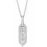 Load image into Gallery viewer, 14K Yellow Rose White Gold Genuine Diamond Initial Letter A Alphabet Necklace
