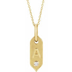 將圖片載入圖庫檢視器 14K Yellow Rose White Gold Genuine Diamond Initial Letter A Alphabet Necklace
