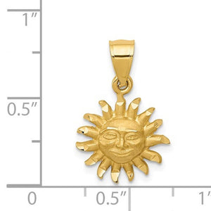14k Yellow Gold Sun Celestial Small Pendant Charm
