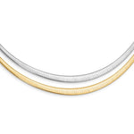 Cargar imagen en el visor de la galería, Sterling Silver Gold Plated Reversible Cubetto Omega Choker Necklace Pendant Chain
