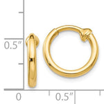 Charger l&#39;image dans la galerie, 14k Yellow Gold Non Pierced Clip On Round Hoop Earrings 14mm x 2mm
