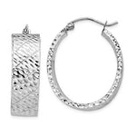 Charger l&#39;image dans la galerie, 14K White Gold Modern Contemporary Oval Hoop Earrings
