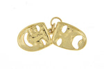 Load image into Gallery viewer, 14k Yellow Gold Comedy Tragedy Theater Masks Pendant Charm
