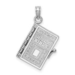 Kép betöltése a galériamegjelenítőbe: 14K White Gold Holy Bible Book Lord&#39;s Prayer 3D Pendant Charm
