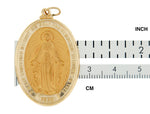 Załaduj obraz do przeglądarki galerii, 14k Yellow Gold Blessed Virgin Mary Miraculous Medal Oval Large Pendant Charm
