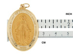 Load image into Gallery viewer, 14k Yellow Gold Blessed Virgin Mary Miraculous Medal Oval Large Pendant Charm

