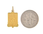 Cargar imagen en el visor de la galería, 14k Yellow Gold Blessed Virgin Mary Miraculous Medal Rectangle Pendant Charm
